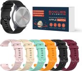 Set de 6 Bracelets compatibles avec les montres connectées Garmin Vivoactive 5, Vivoactive 6, Forerunner 165, 55, 245 et Venu, 20 mm, en Siliconen
