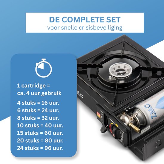 Z.M.C 2-in-1 draagbare keramische gasverwarming en gasfornuis, 1,3 kW, LPG-aansluiting, 4 gaspatronen, kooktoestel met piëzo-ontsteking, gaskachel voor indoor, outdoor, tenten en caravans