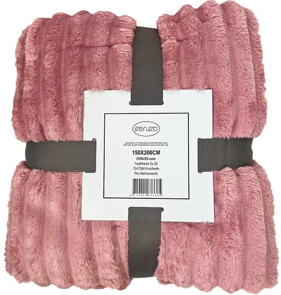 Ceruzo Fleece Deken 150x200 cm – Oud Roze – Plaid - Zacht - Woondeken