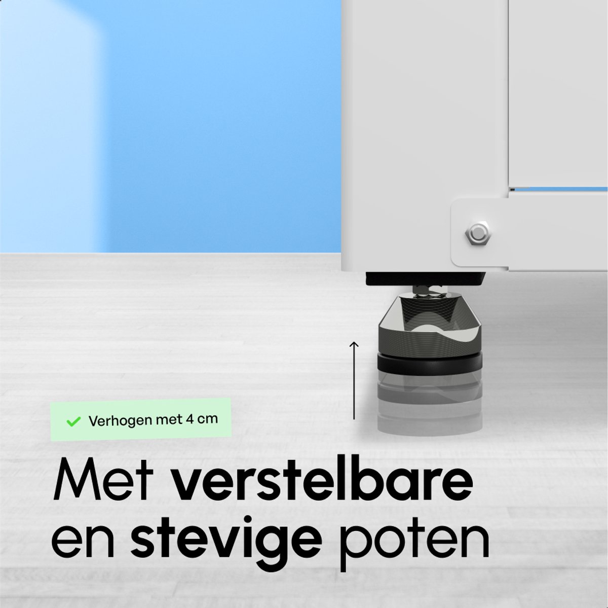 Bodo® - Wasmachine Verhoger - Dubbel - Kast - Ombouw met Lade - Wit - 124x58x44-48cm – foto 3