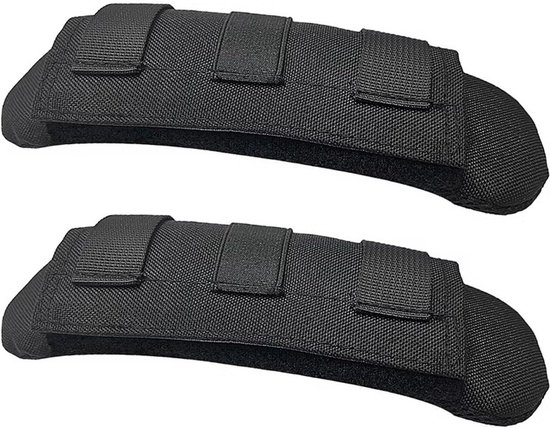 Schouderriem Pad - 2 Stuks - 22*8 cm - Zwart - Gordelbeschermer - Polyester - Schouderkussen - Gordelkussen - Voor reistas gitaarriemen camera - Verwijderbare Schouderriem Pads