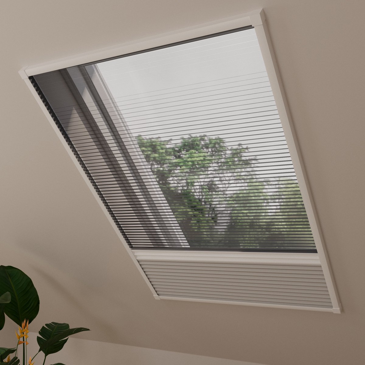 Dakraam hor plissegordijn Multi - Verduisterend - Grey - 80 x 120 – foto 5