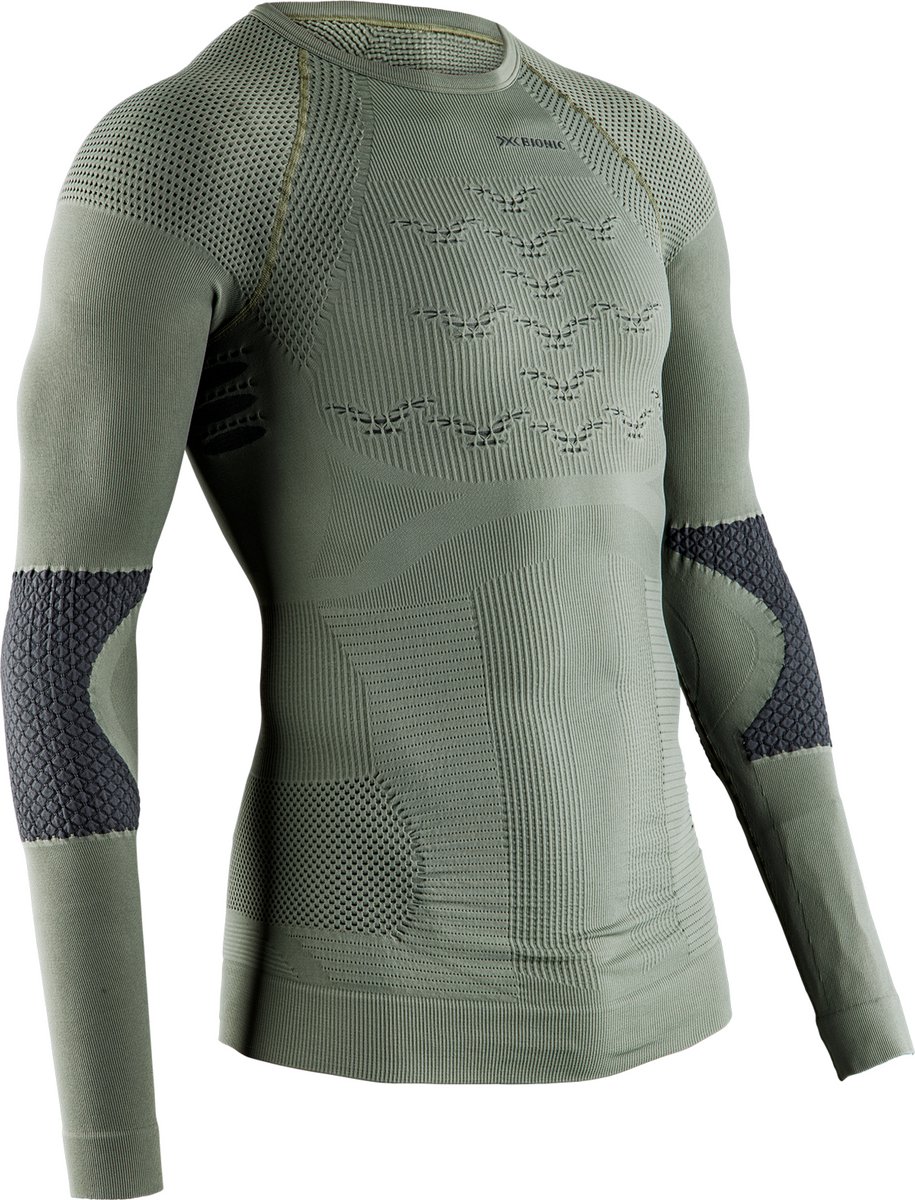 X-Bionic X-Plorer Energizer 4.0 Sportshirt Lange Mouwen Olijfgroen/Antraciet Maat S