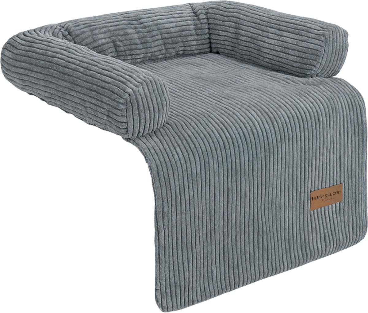 By Cee Cee Origineel Hondendeken Bank – Hondenkleed Bank - Hondenmand - Premium - Volledig Afritsbaar -Ribstof - Donkergrijs - 75x90 - Maat S - Ace