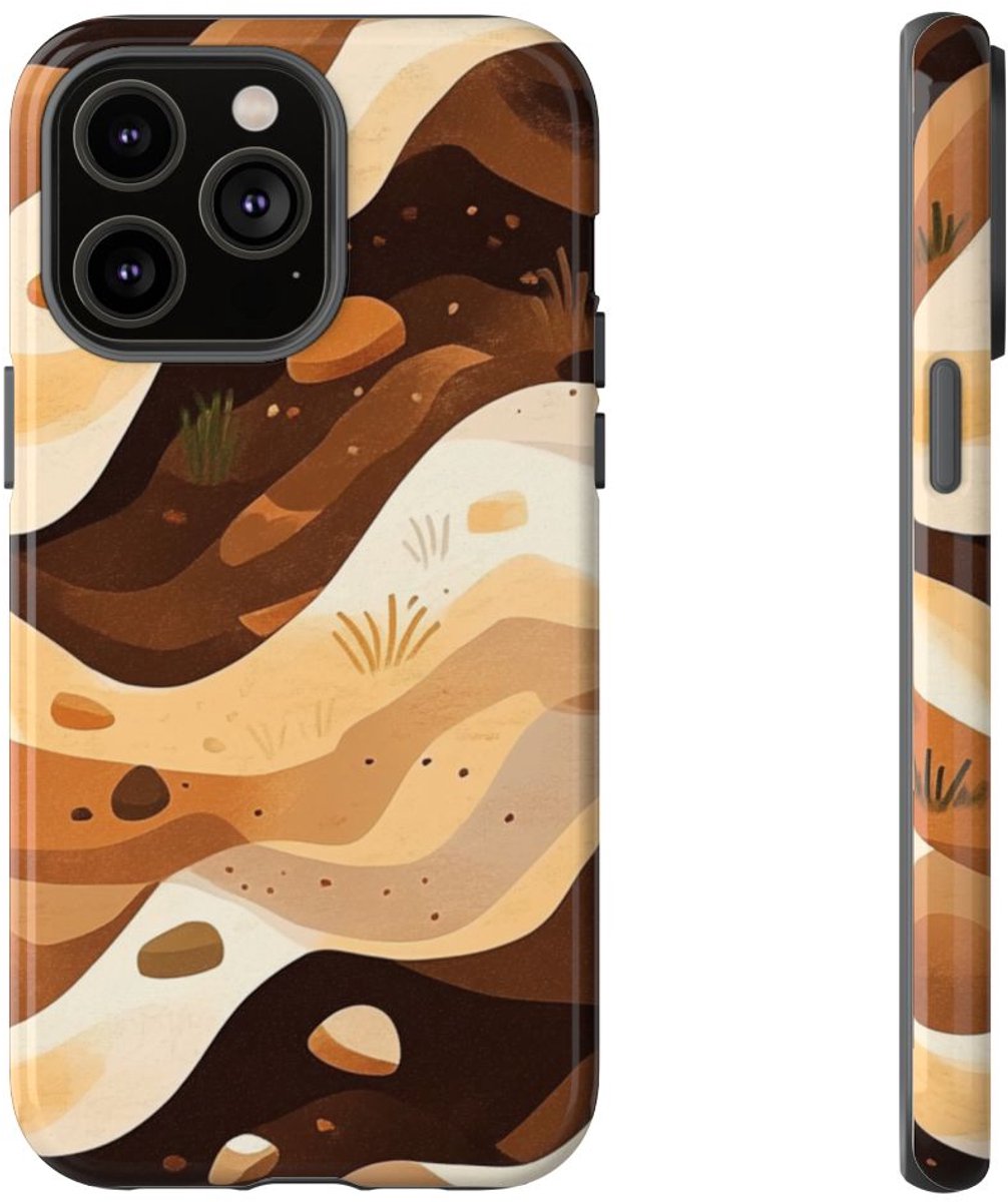 Aardse Bodemlagen Patroon – Telefoonhoesje Geschikt voor iPhone 14 Pro Max
