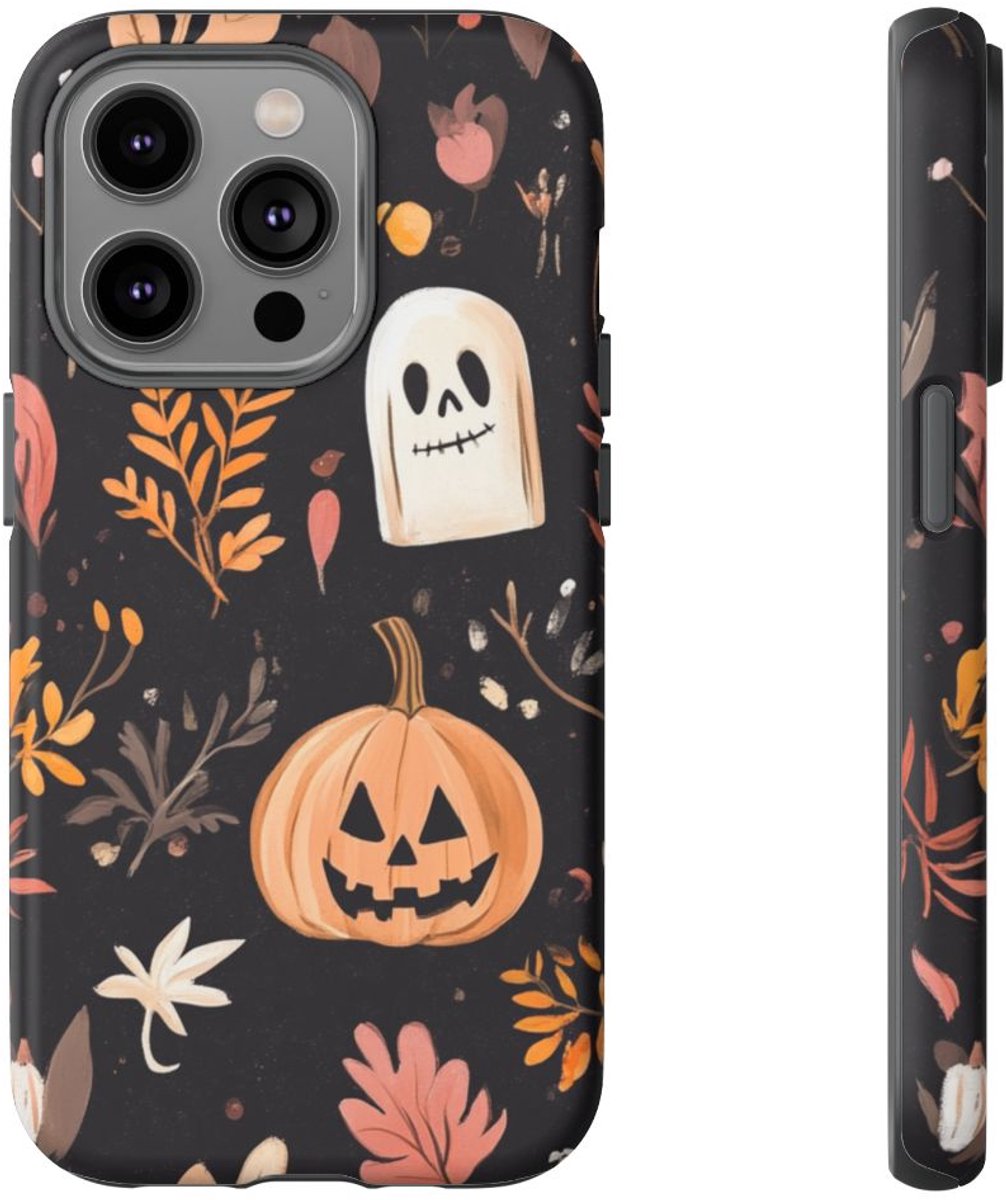Halloween Pompoen- en Spookmotief – Telefoonhoesje Geschikt voor iPhone 14 Pro