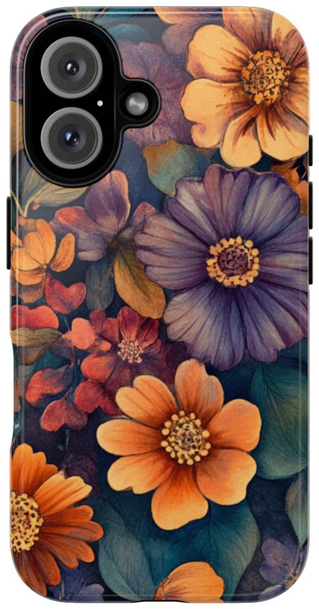 Levendig Aquarel Bloemenpatroon – Telefoonhoesje Geschikt voor iPhone 16