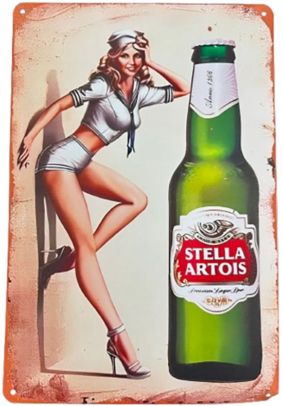 ASSIETTE MÉTALLIQUE MURALE -STELLA ARTOIS BIÈRE BIÈRE - DÉCORATION MURALE - PLAQUE PUBLICITAIRE - PLAQUE MURALE - VINTAGE - RÉTRO - TEXTE - PLAQUE DÉCORATIVE - NOSTALGIE ART - 30x20 cm - TH Commerce® - nr 7846