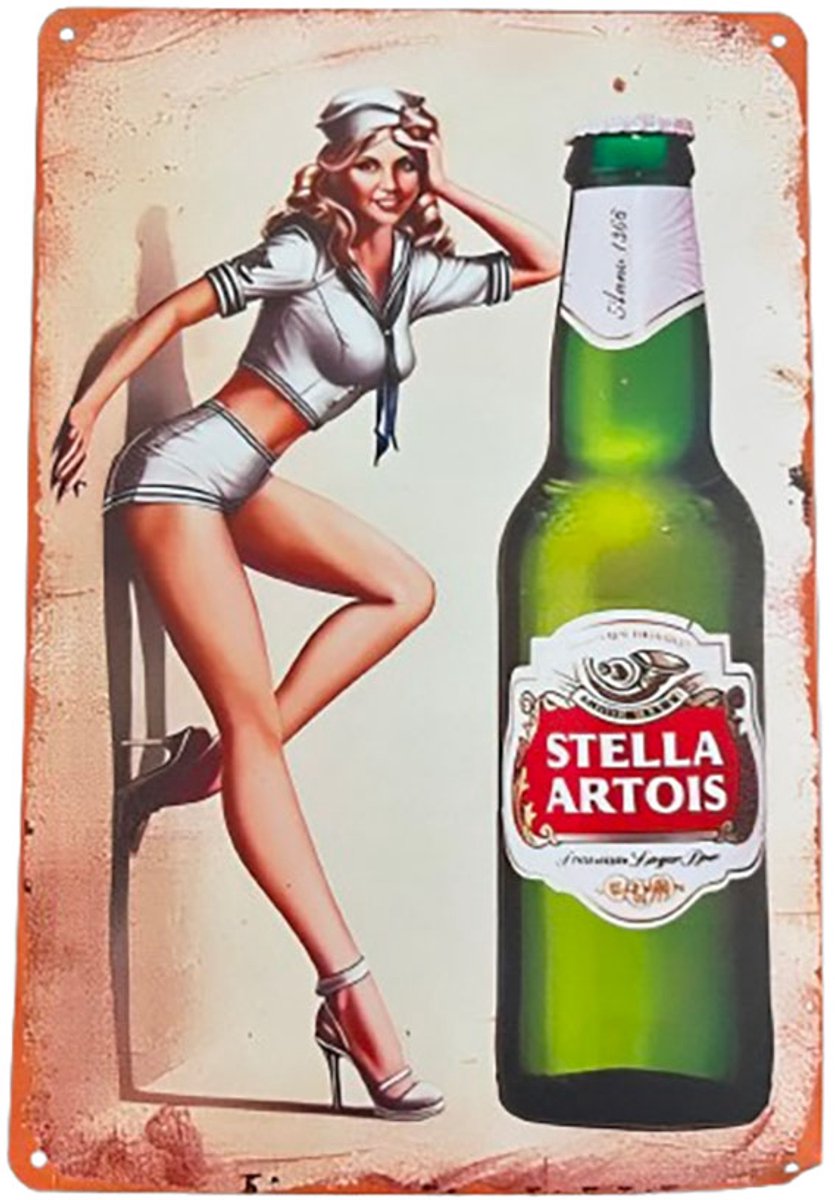 Vintage decoratief bord. Bier Poster. Retro metalen decoratieve wandplaat voor café, bar, pub, restaurant... 20 x 30 cm. (Keep Calm