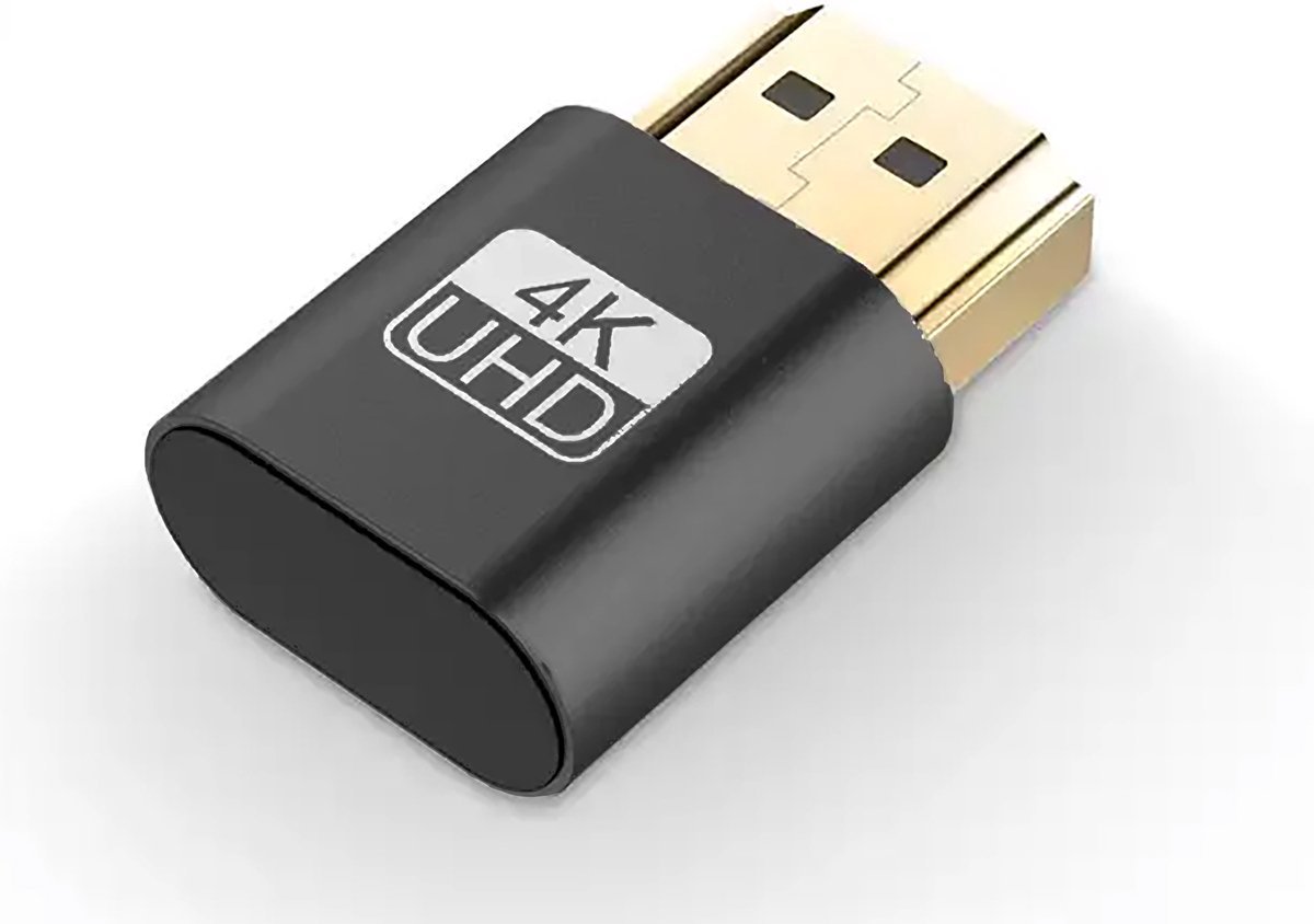 4K Dummy Plug - Vergulde Emulator voor Draadloze Aansturing - Geschikt voor Mining Rigs en Videokaarten - Stabiel Videosignaal voor Computers