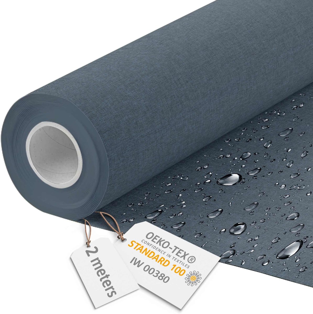 DreamRoots Canvas Waterdicht - Meubelstof per meter, Imitatie Plat 160 cm breed - Waterafstotende stof 220 g/m2 600D - Luifelstof Waterdicht per meter, Ocean Isle 2M