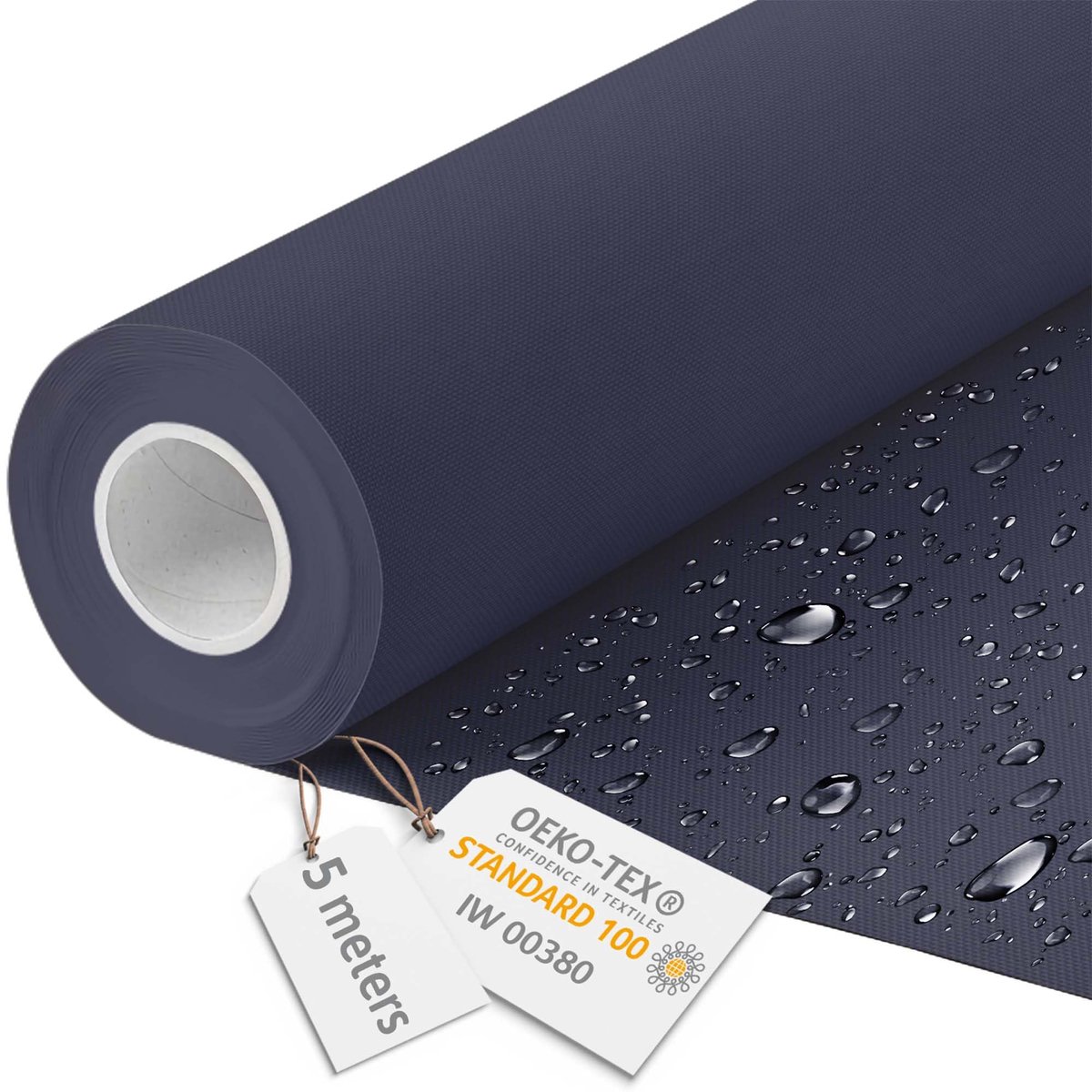 DreamRoots Canvas Waterdicht - Meubelstof per meter 160 cm breed - Waterafstotende stof 220 g/m2 600D - Luifelstof Waterdicht per meter Marineblauw 5M