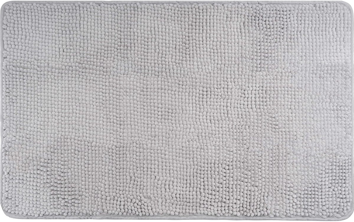 fluffy® chenille badmat met antislip onderkant (50 x 80 cm, grijs)