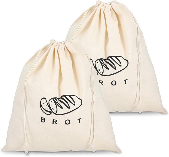 Foto: Aozuo 2 pieces linen bread bags natural plant materials bread bag storage keep fresh reusable bread bag with drawstring suitable for bread vegetables and fruits