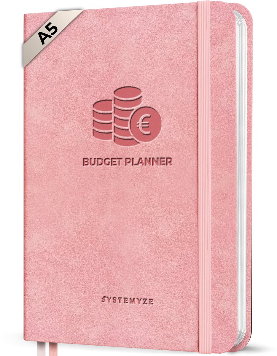 Systemyze Budget Planner – Kasboek in en uitgaven – Huishoudboekje – A5 – Roze