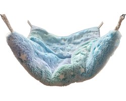 foto van Koraal blauw - inkruiphangmat - hangmat voor ratten en kleine knaagdieren - 29 x 29 cm