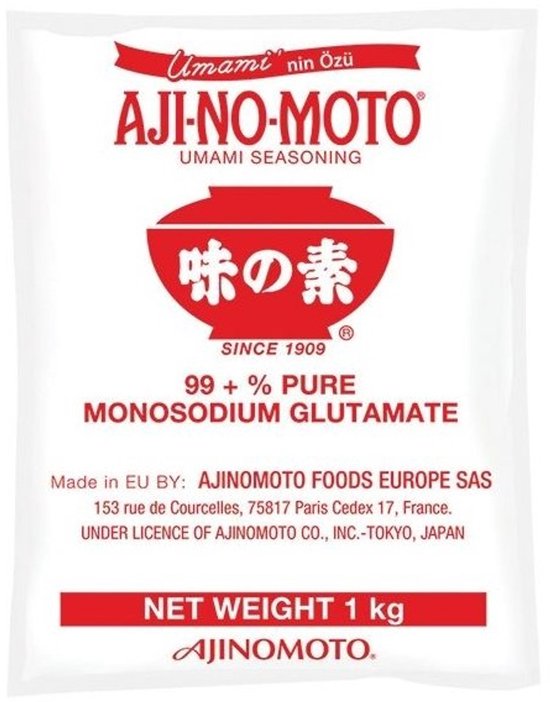 Ajinomoto MSG Smaakversterker 1 kg – Zuiver Mononatriumglutamaat (E621) voor Umami Smaak | Aziatische Keuken met Kajal Sticker