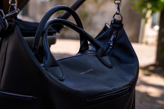 Maeva Belle - Luiertas - Zwart vegan leer - Zwarte hardware — afbeelding 3