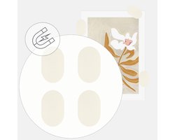Handles and more – Leren Magneten Ovaal / Magneetjes - Creme – Set van 4 – 5,3cm