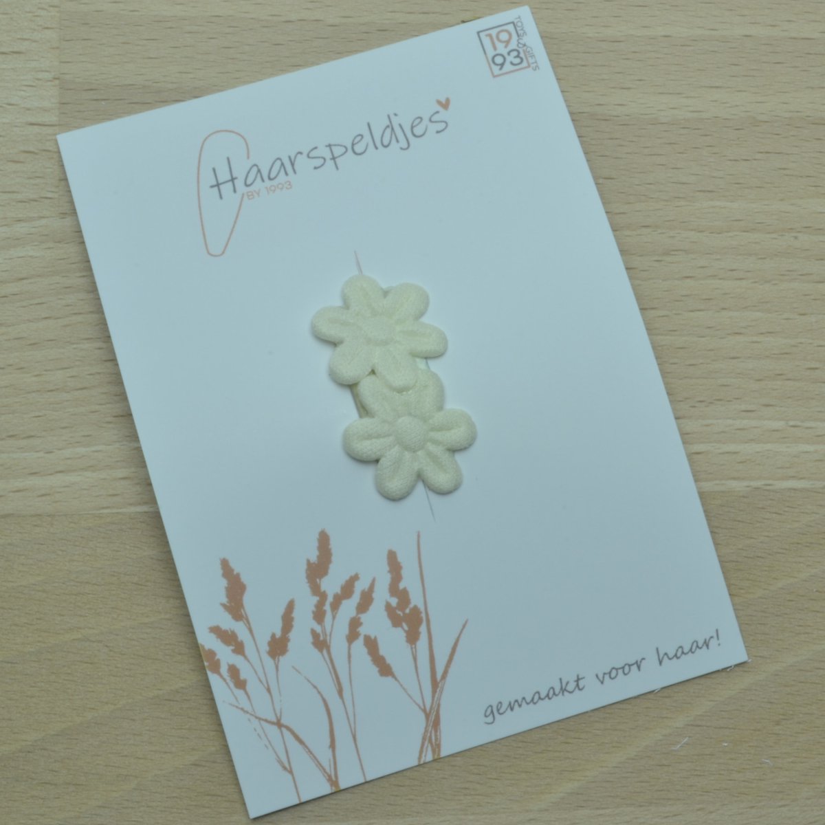 Mini antislip haarspeldje crème