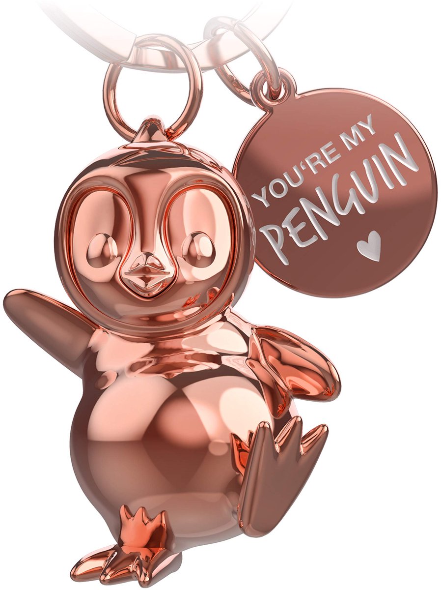 FABACH Pinguïn Sleutelhanger Breezy - Pinguïn Geluksbrenger Cadeaus voor Vriendin of Vriendje - Partner Cadeau Liefdessleutelhanger voor Verjaardag, Jubileum - Gravure Jij bent mijn pinguïn