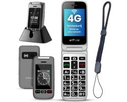 Senioren Telefoon met Polsband - Simlock vrij - Klap GSM - Dubbel Klapbaar scherm