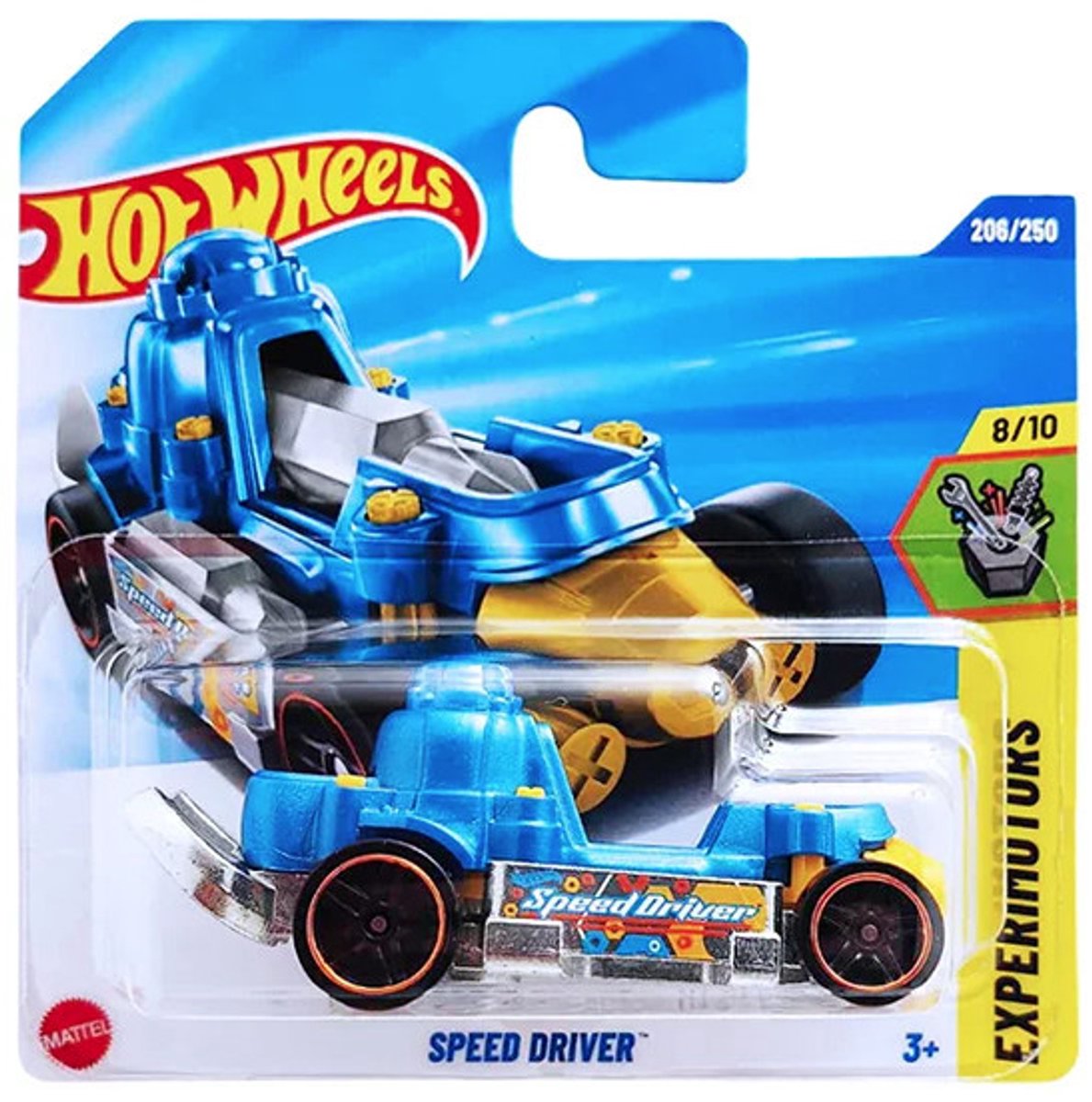 HOT WHEELS SPEED DRIVER BLUE SILVER 206/250 1:64 HW EXPERIMOTORS 8/10