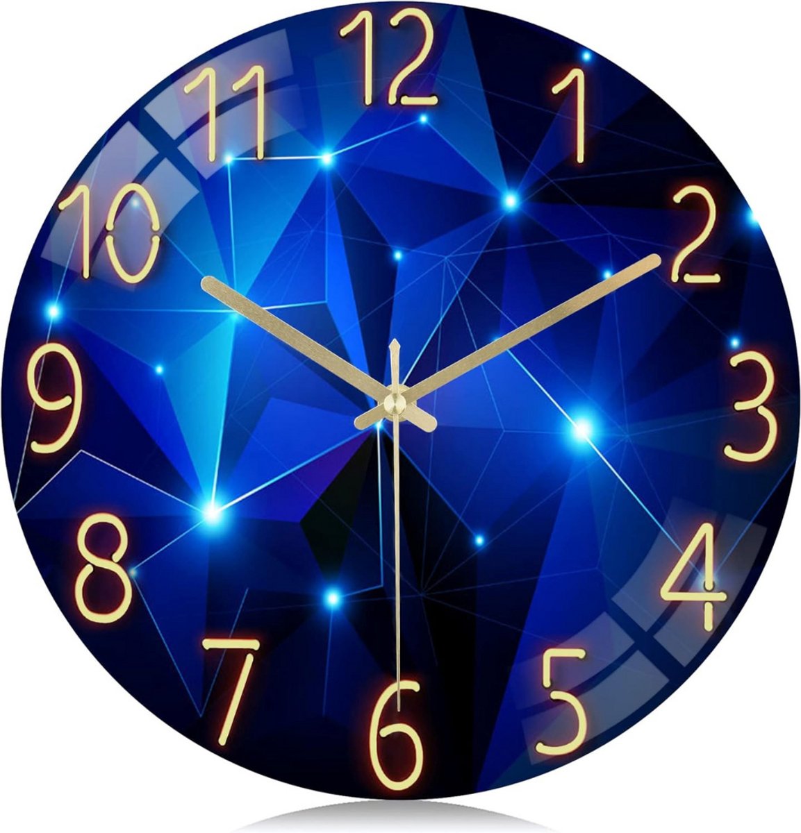 Klok - Wandklok Modern - Klokken - Industrieel - Blauw