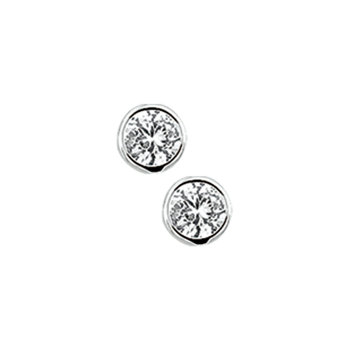 Glams oorknoppen zirkonia - 4 - Zilver