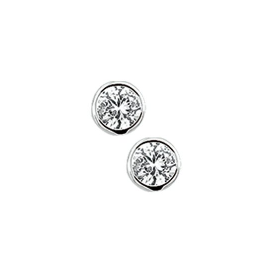 Glams oorknoppen zirkonia - 4 - Zilver