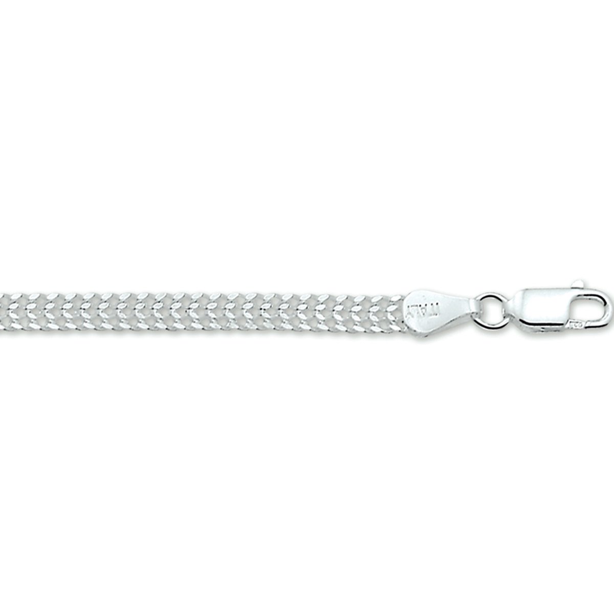 Glams armband gourmet dubbel 4,3 mm - Zilver