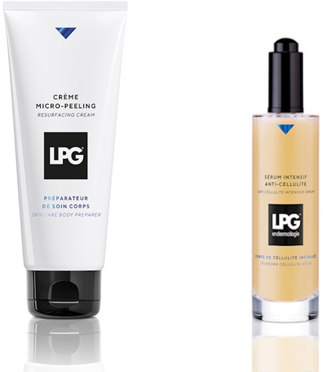 LPG - Endermologie - huidverzorging - anti-cellulite serum + micro-peeling vernieuwende crème - combipack - 2x200 ml