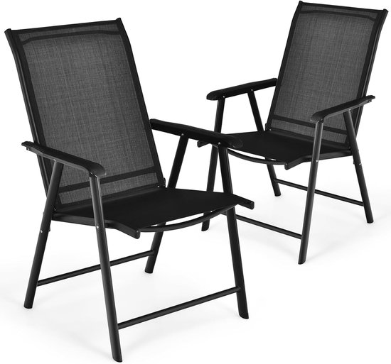 GOPLUS Inklapbare tuinstoel, set van 2 balkonstoelen van