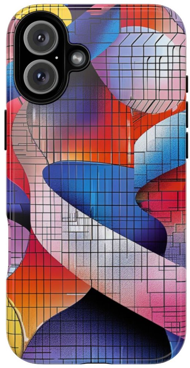 Kleurrijk Abstract Dubbele Helixpatroon – Telefoonhoesje Geschikt voor iPhone 16 Plus
