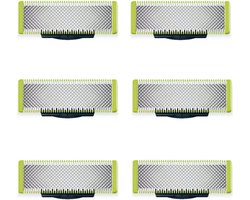 6 stuks One Blade scheermesjes, geschikt voor Philips Oneblade Pro vervangende mesjes voor heren