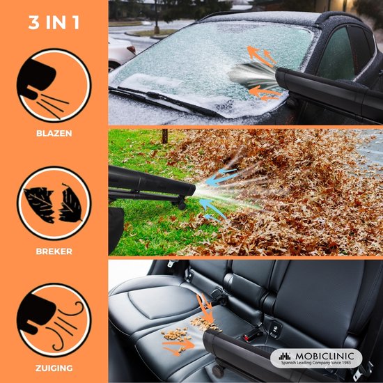 Mobiclinic® Mobiclean - Bladblazer - Stofzuiger - Bladvergruizer - 3000W - 6 Snelheden - 3 in 1 - Lichtgewicht - 35L - Snelheid van het blazen 270 km/u - Voor de tuin - 220V - Schouderband van Merkloos	 — afbeelding 4