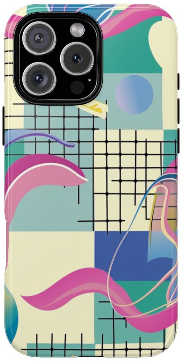 Kleurrijk Abstract Geometrisch Patroon – Telefoonhoesje Geschikt voor iPhone 16 Pro Max