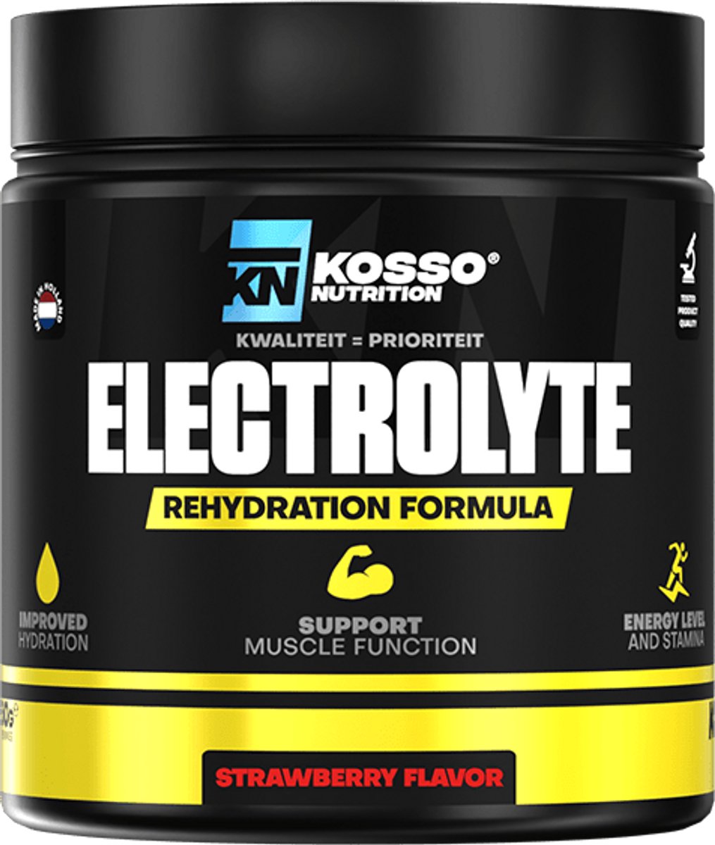Kosso Nutrition – Electrolyte ORS Poeder – Aardbei – Hydratatie & Herstel – Spierfunctie – 250g