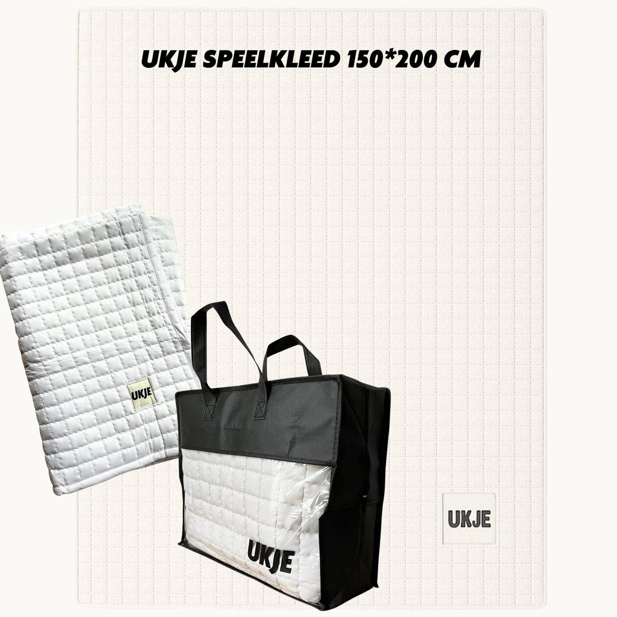 Ukje Speelmat Baby - Speelkleed Baby - Antislip - Met Gratis Tas - Speeltapijt - 150 bij 200 cm - Playmat - Babygym - Opvouwbaar - Oeko-Tex Gecertificeerd - Elegant Mist thumbnail 5