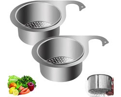 2 stuks gootsteenafvoermand - RVS Swan-gootsteenafvoermand - Multifunctionele keukengootsteenafvoerfilter - filtert eenvoudig voedselresten - Geschikt voor het wassen van fruit en groenten