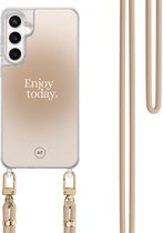 Étui avec cordon pour Samsung Galaxy S24 FE - Enjoy -en dès aujourd'hui - Cordon beige inclus - Housse de protection bandoulière - Transparent, Multi - Superbes Housses de téléphone