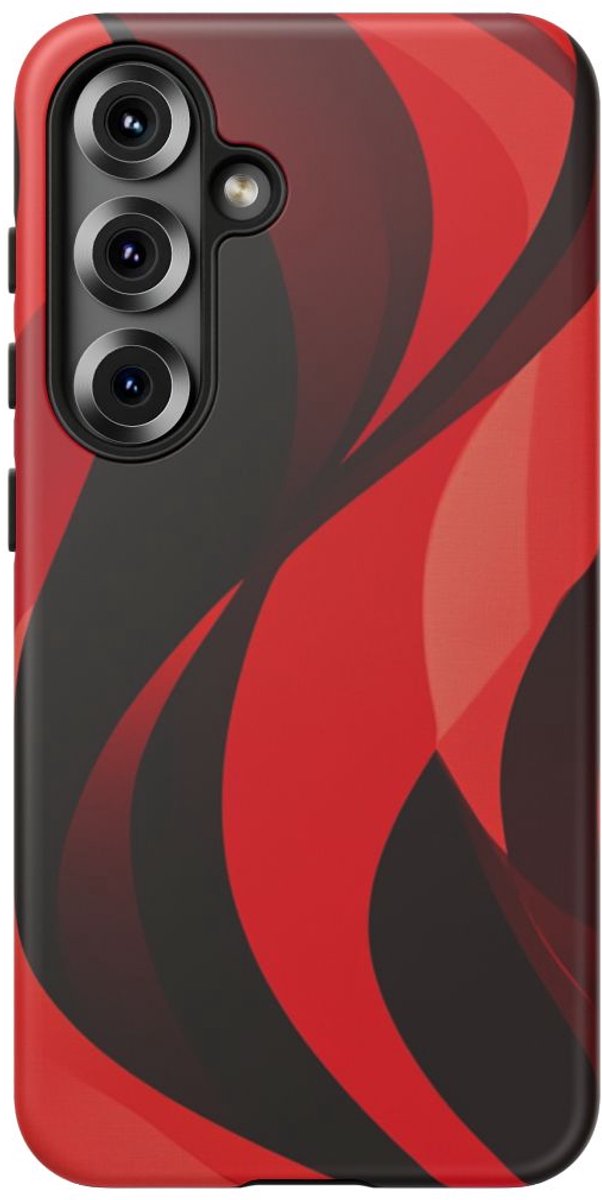 Modern Rood Golfpatroon – Telefoonhoesje Geschikt voor Galaxy S25