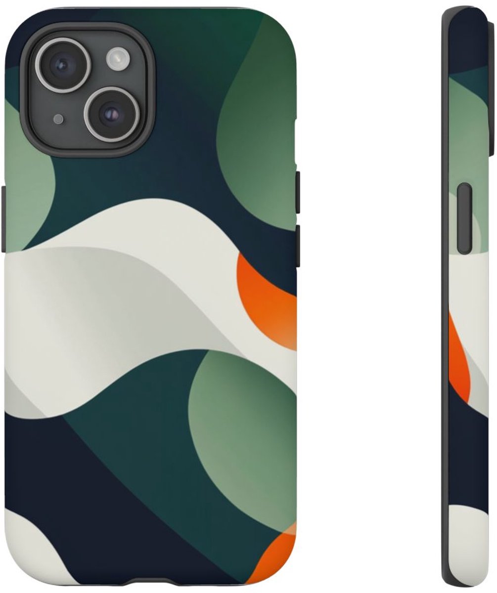 Abstracte Organische Vormen – Telefoonhoesje Geschikt voor iPhone 15