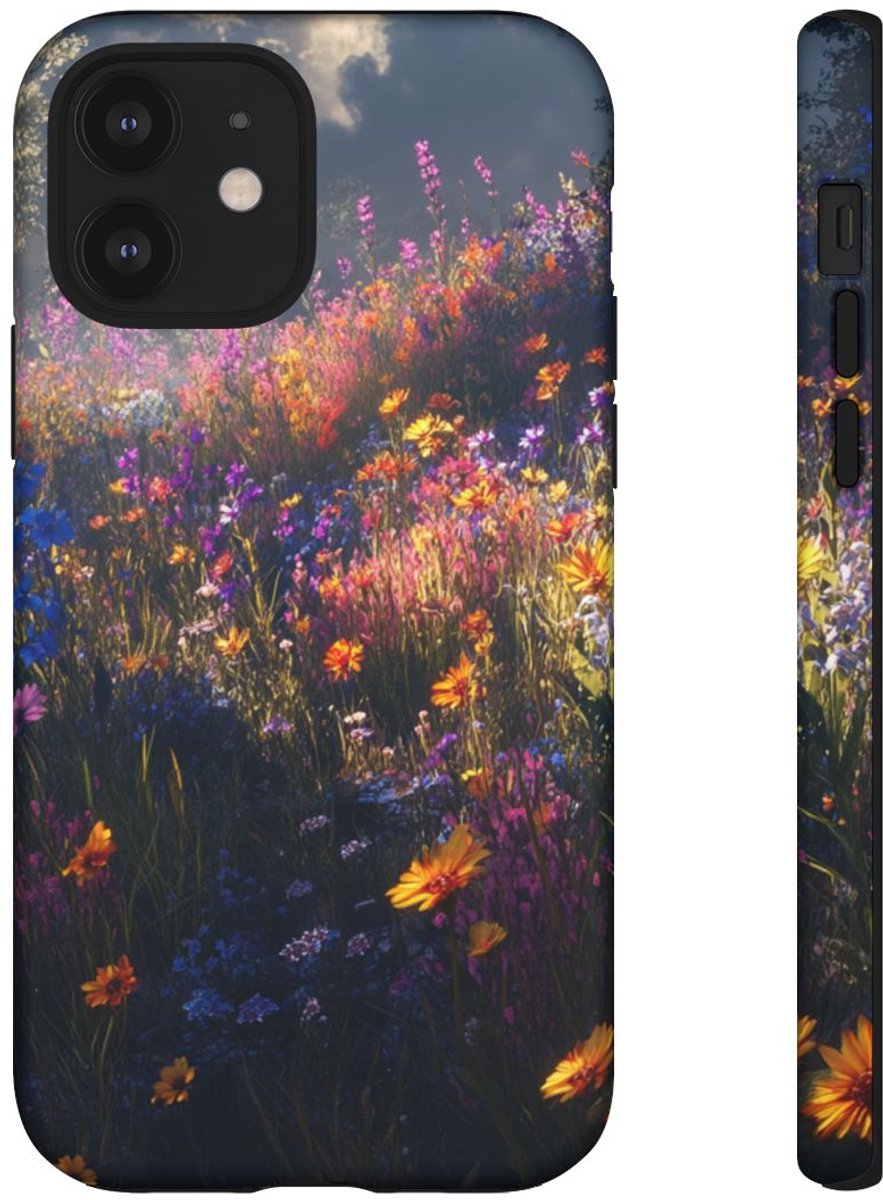 Levendig Bloemenveld – Telefoonhoesje Geschikt voor iPhone 12