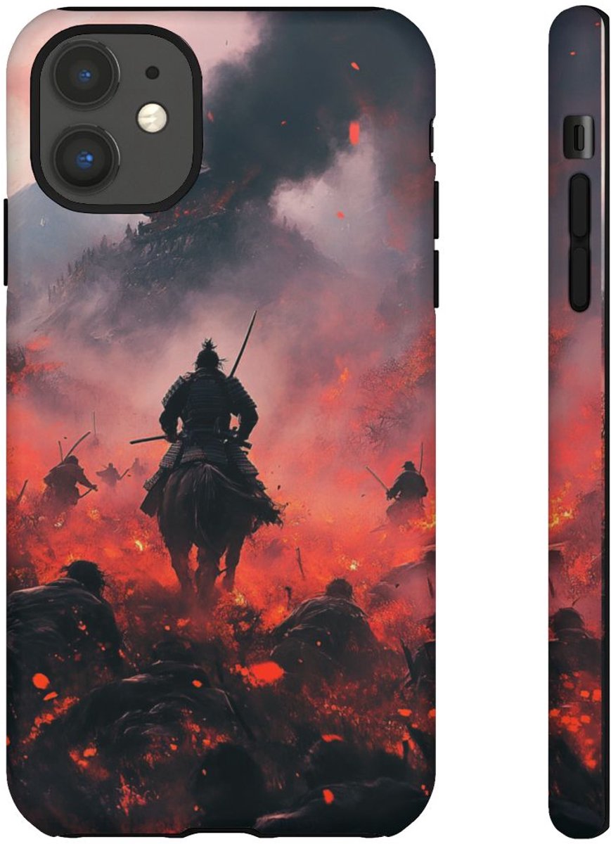 Strijdveld met Samurai – Telefoonhoesje Geschikt voor iPhone 11