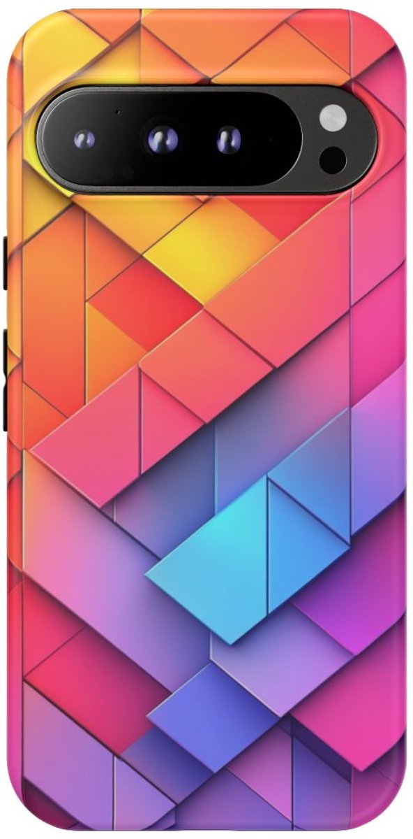 Kleurrijk Geometrisch Patroon – Telefoonhoesje Geschikt voor Pixel 9 Pro XL