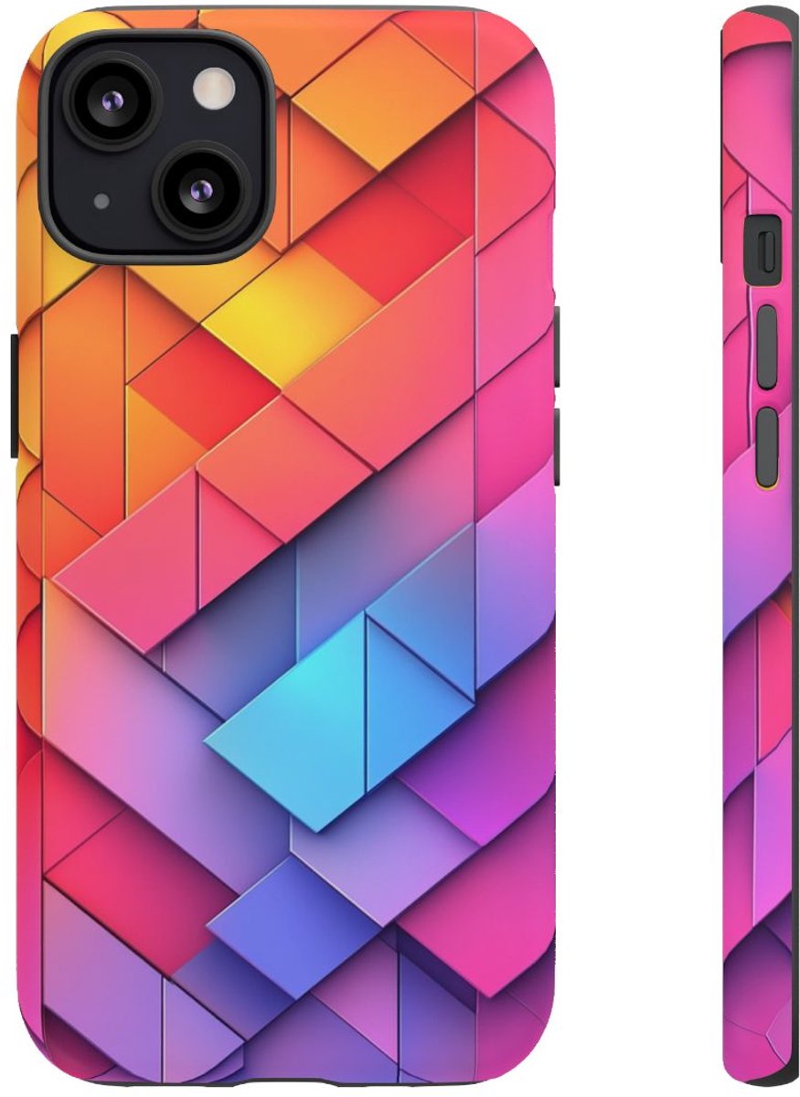 Kleurrijk Geometrisch Patroon – Telefoonhoesje Geschikt voor iPhone 13