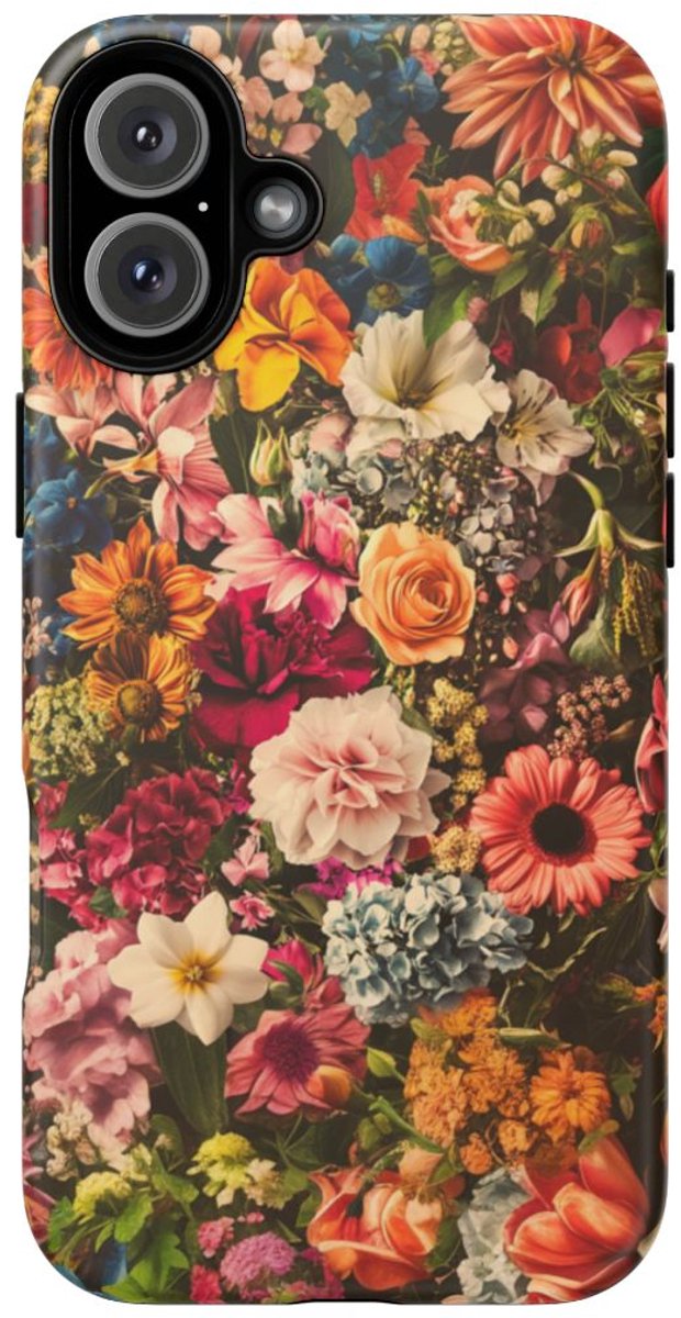 Kleurrijk Bloemenpatroon – Telefoonhoesje Geschikt voor 16 Plus