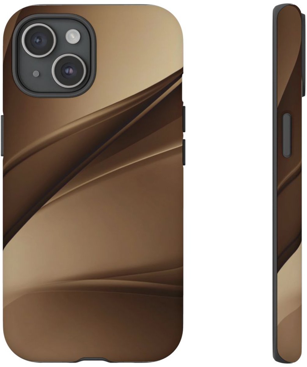 Abstract Bruin Kleurverloop Ontwerp – Telefoonhoesje Geschikt voor iPhone 15