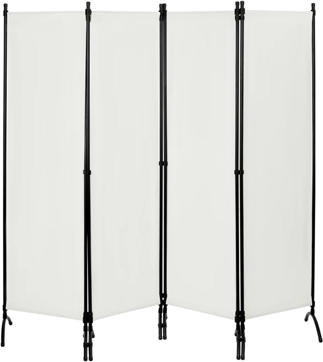 Opvouwbare Scheidingswand met 4 Panelen - Voor Balkon, Tuin, Slaapkamer en Kantoor - Vrijstaand Privacyscherm - Zonwering 224×182 cm